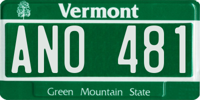 VT license plate ANO481