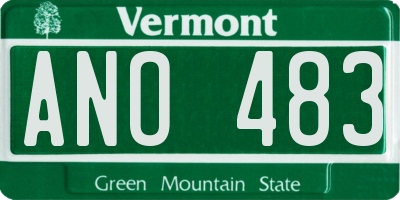 VT license plate ANO483