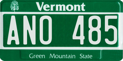 VT license plate ANO485