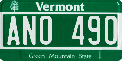 VT license plate ANO490