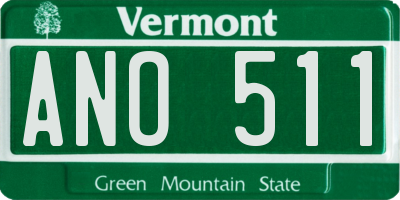 VT license plate ANO511