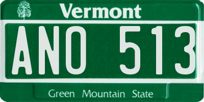 VT license plate ANO513