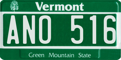 VT license plate ANO516