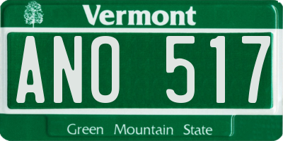 VT license plate ANO517