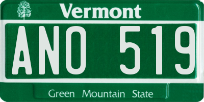 VT license plate ANO519