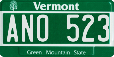 VT license plate ANO523