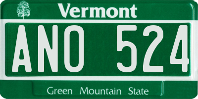 VT license plate ANO524