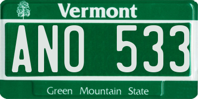 VT license plate ANO533