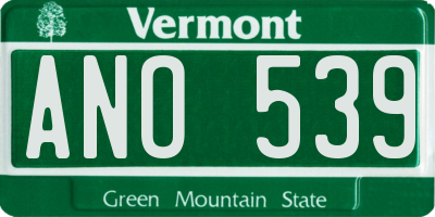VT license plate ANO539
