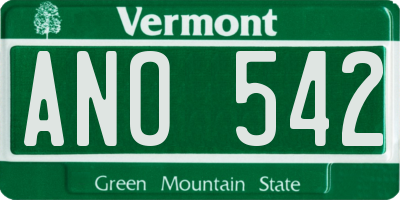 VT license plate ANO542