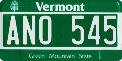 VT license plate ANO545
