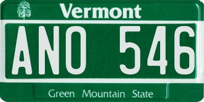 VT license plate ANO546