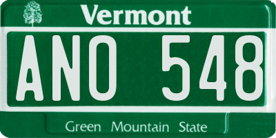 VT license plate ANO548
