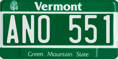 VT license plate ANO551