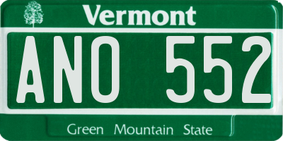 VT license plate ANO552