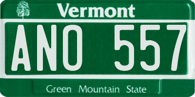 VT license plate ANO557