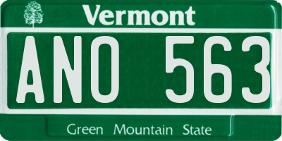 VT license plate ANO563