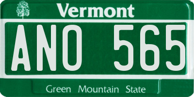 VT license plate ANO565