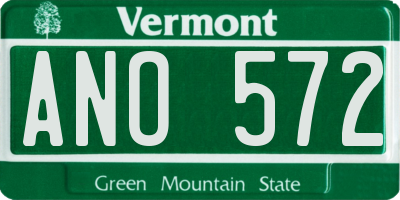VT license plate ANO572