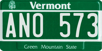 VT license plate ANO573