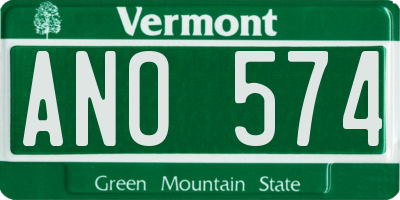VT license plate ANO574