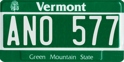 VT license plate ANO577