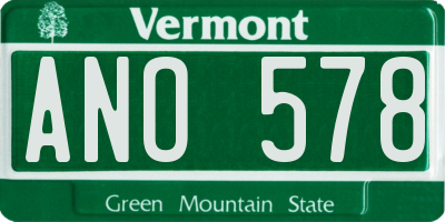 VT license plate ANO578