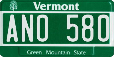 VT license plate ANO580
