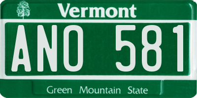 VT license plate ANO581