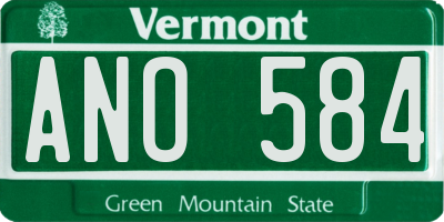 VT license plate ANO584