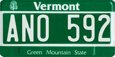 VT license plate ANO592