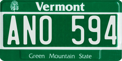 VT license plate ANO594
