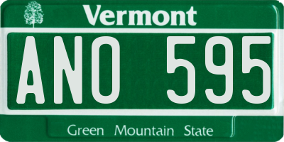 VT license plate ANO595