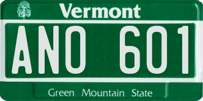 VT license plate ANO601