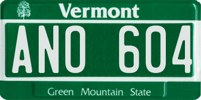 VT license plate ANO604