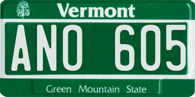 VT license plate ANO605