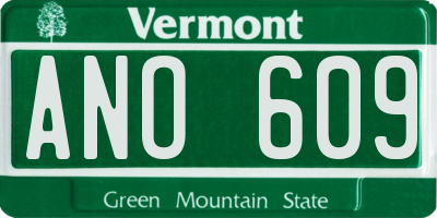 VT license plate ANO609