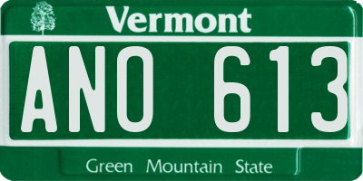 VT license plate ANO613