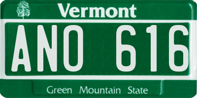VT license plate ANO616