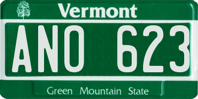VT license plate ANO623