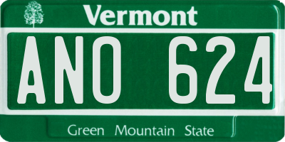 VT license plate ANO624