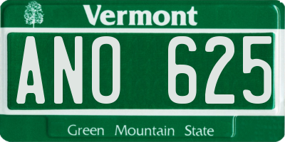 VT license plate ANO625