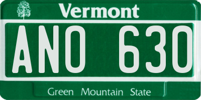 VT license plate ANO630