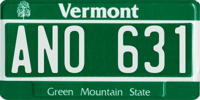 VT license plate ANO631