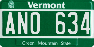 VT license plate ANO634