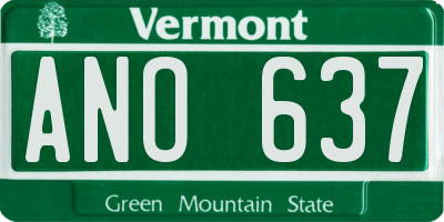 VT license plate ANO637