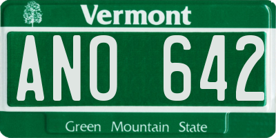 VT license plate ANO642