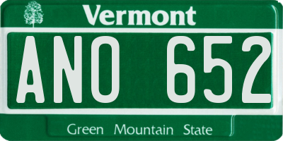 VT license plate ANO652