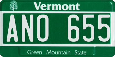 VT license plate ANO655