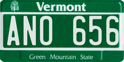 VT license plate ANO656